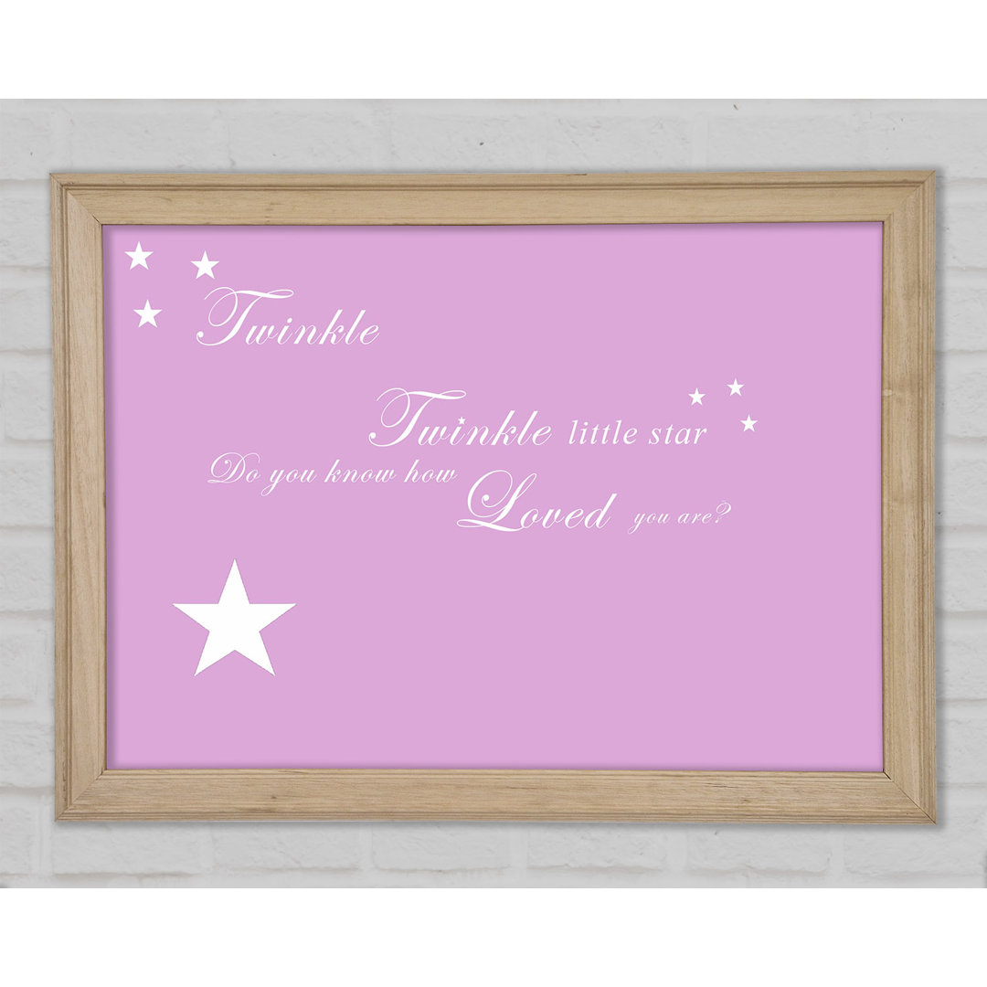 Kinderzimmer Zitat Twinkle Twinkle Little Star 1 Rosa gerahmter Druck