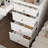 Vanity Desk Set Makeup Table with Large Sliding Lighted Mirror & Top, Modern Dressing Table with Drawers, Storage Shelves & Stool for Bedroom, White, 50.1 cm(W)× 100 cm(D)× 135 cm(H)