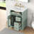 Pine Wood Frame High-Efficiency Storage Ceramic Basin Bathroom Cabinet