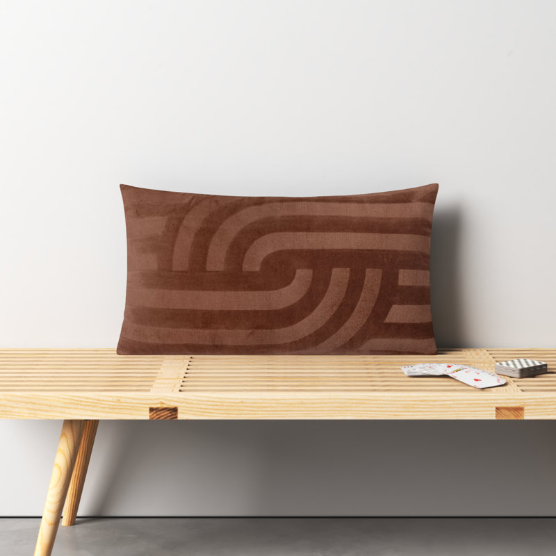 Terrah 100% Cotton Lumbar Rectangular Pillow Cover & Insert, Cocoa Brown