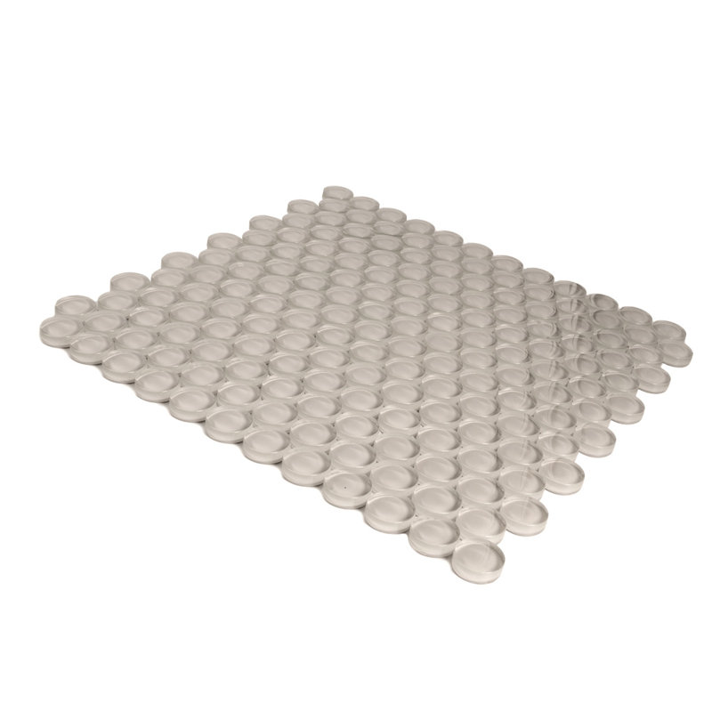 Penny 1 " X 1 " Straight Edge Glass Mosaic Sheet Wall & Floor Tile, Light Gray