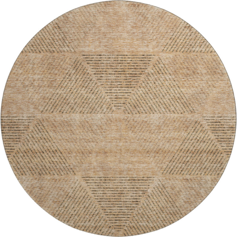 Premium Machine Washable Prisco Copper Rug, Round 8'
