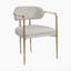 Fauteuil en chenille et or beige (ensemble de 2)