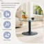Table basse ronde en verre trempé avec base en métal noir, 27,5 po