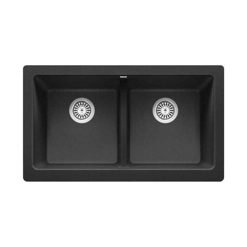 Vintera SILGRANIT 33" Double Bowl Apron-Front Farmhouse Sink - Anthracite, Anthracite