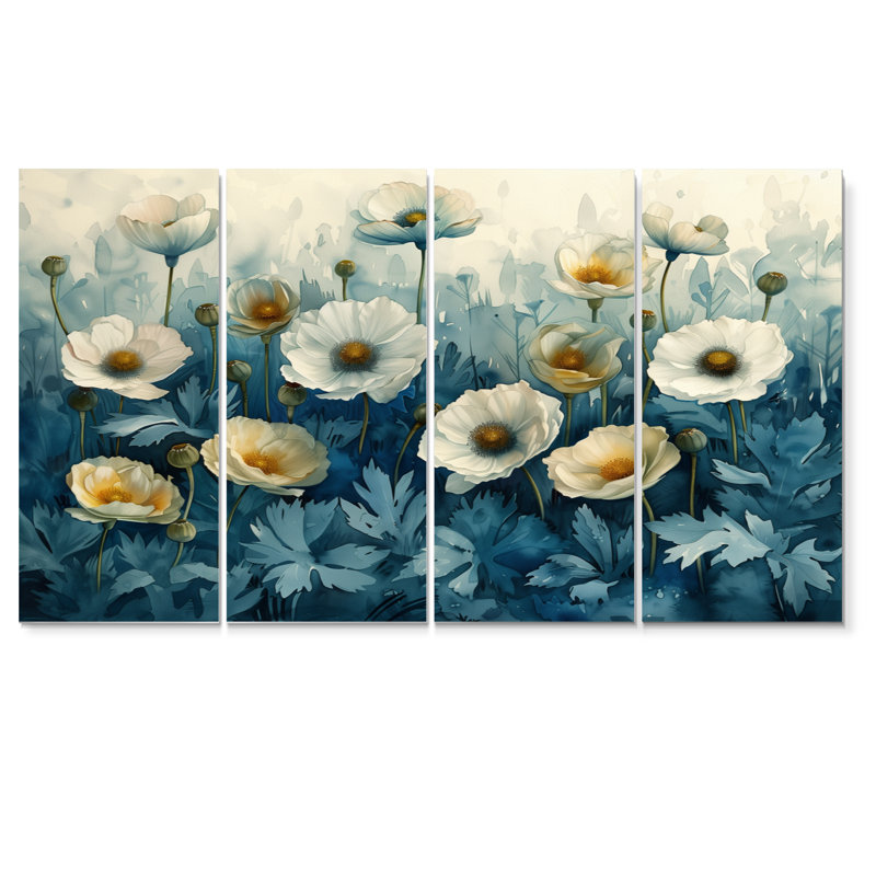 Swind - Poppies, ensemble d'art sur toile, H 32 po x l 64 po