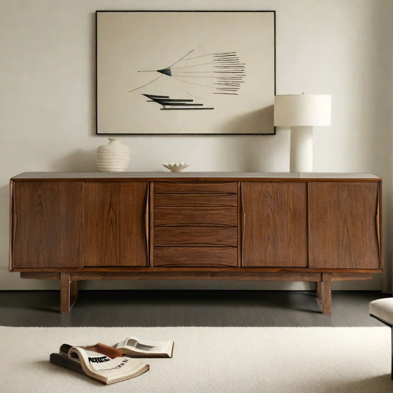 Retro Design Sideboard, 31.5" H x 86.61" W x 17.72" D