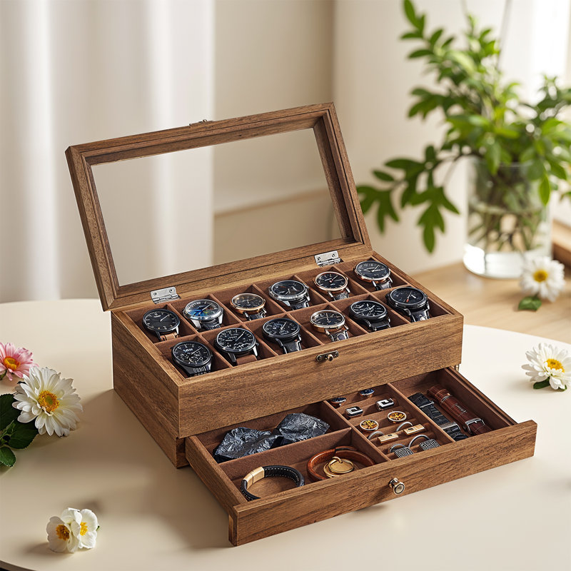 Sumbul Steel Watch Box +, Brown