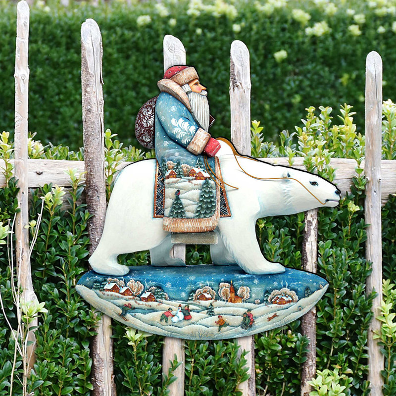 Figurine suspendue avec support mural père noël