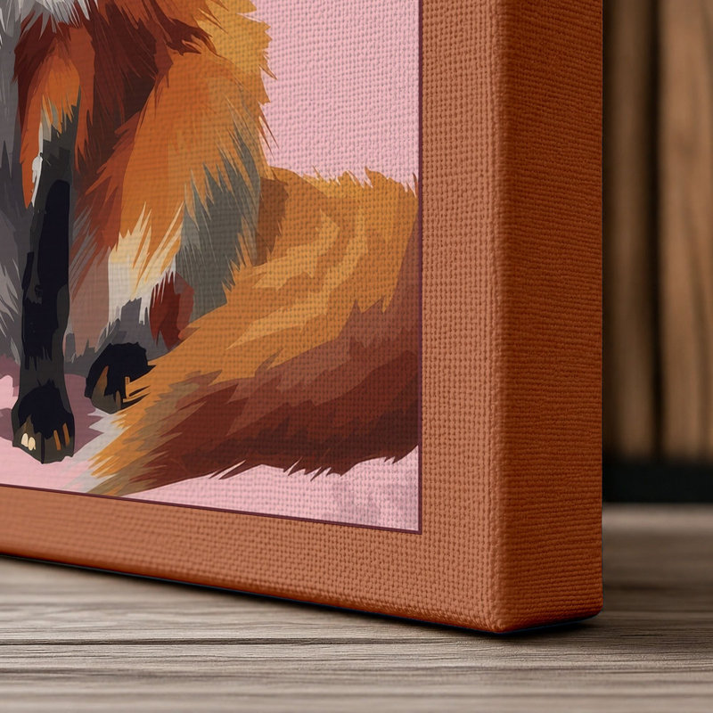 Fox Portrait Modern - Wrapped Canvas, 24x16 - 61.0 x 40.6 cm, Terracotta Border