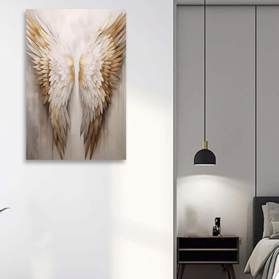 Angel Wings Canvas Wall Art Gold Wings Picture Prints Angel Wings Painting.