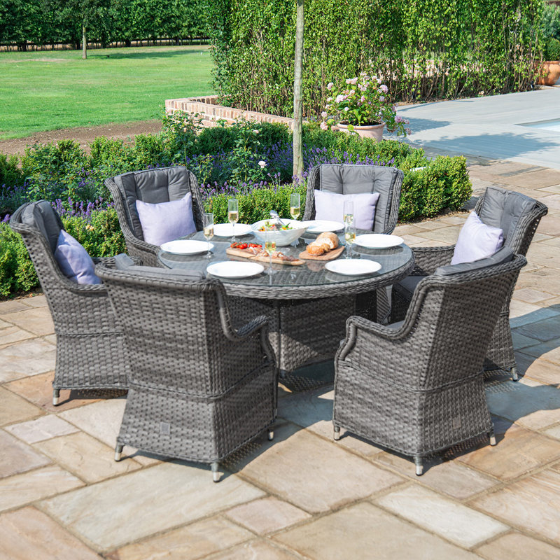 Mitcheldean 6 Seat Round Rattan Dining Set