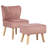 Ferndale Velvet Slipper Chair with Ottoman-1136126445