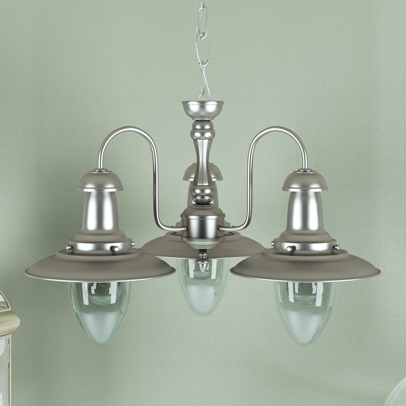 Arnaz 3 - Light Chandelier, Satin Silver