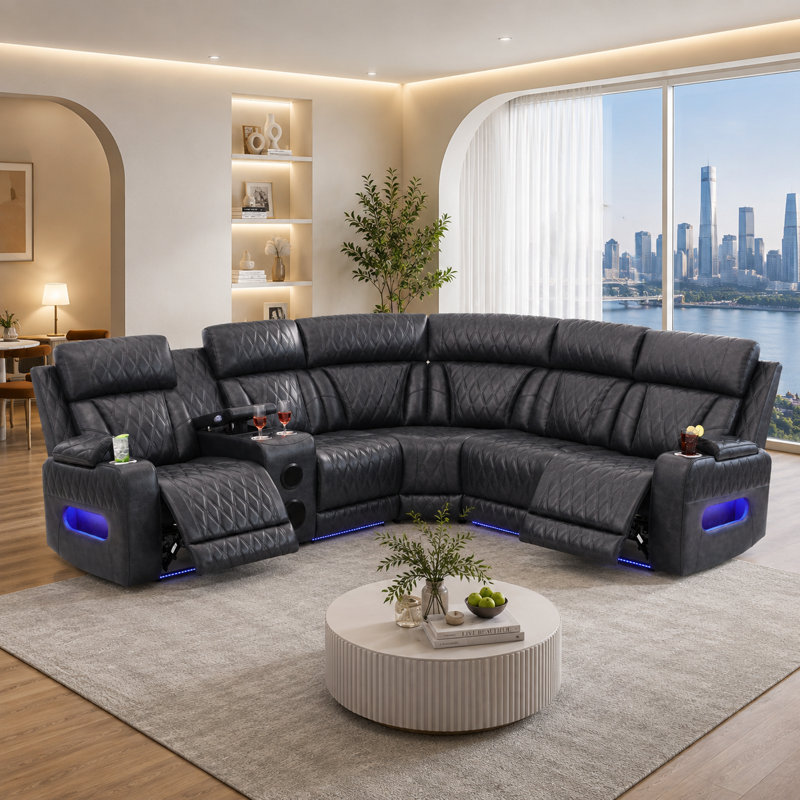 Canapé modulaire en cuir 3 pièces