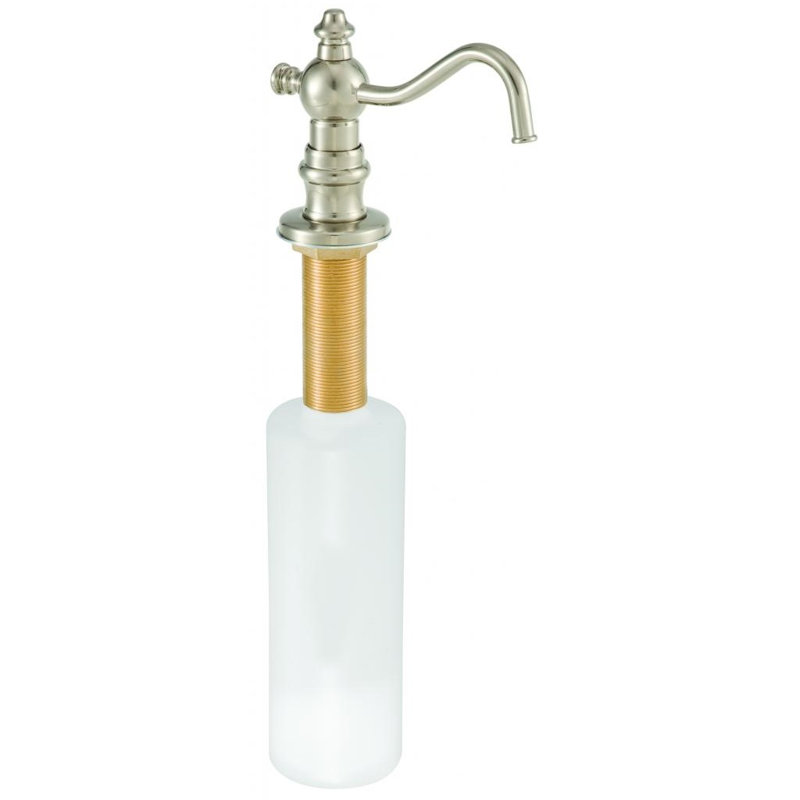 Distributeur de savon liquide à fixation sur le comptoir avec bouteille rechargeable de 12 oz Victorian Style, Nickel satiné