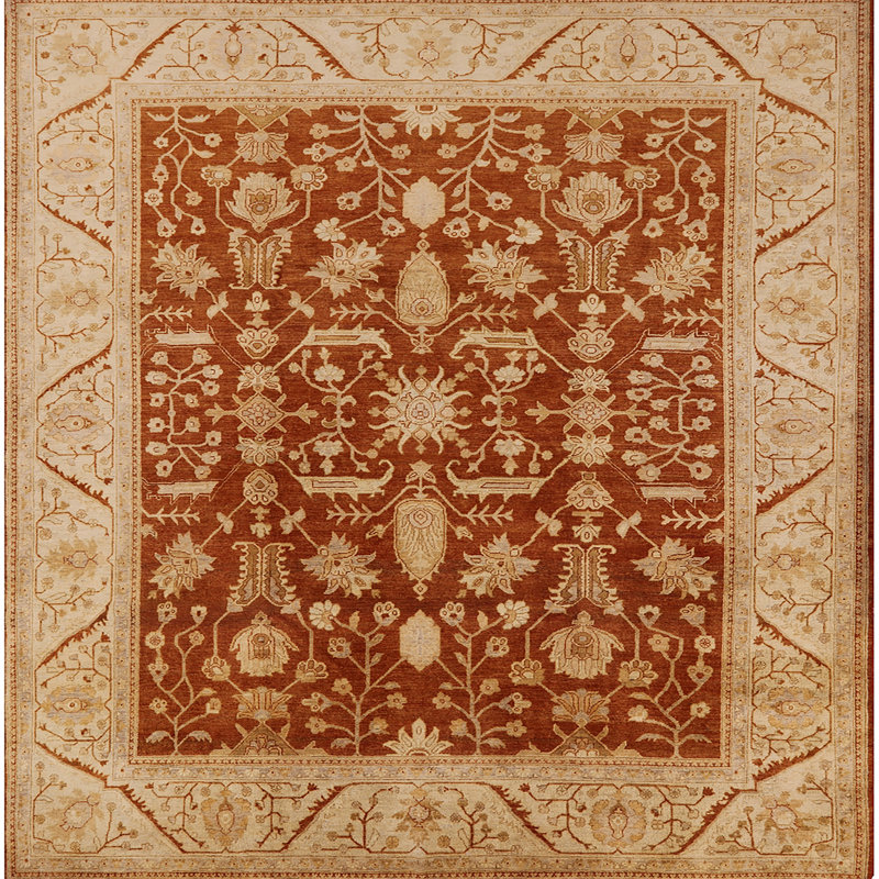 Tapis beige / brun Livistona, Carré 5 pi