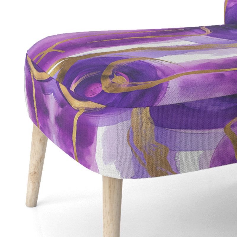 Mettalic II - Chaise d'appoint rembourrée Glam, Mélange de polyester mauve