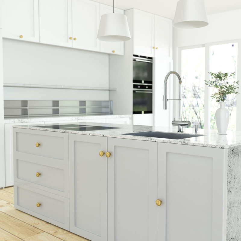 Lot de 12 boutons de commode dorés pour tiroirs et meubles. Installation facile, vis incluses.
