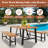 Lulsgate 4 - Person Fir Solid Wood Patio Dining Set Rectangular Table