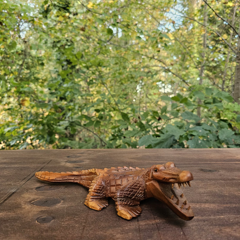 Sculpture en bois crocodile Audrianna