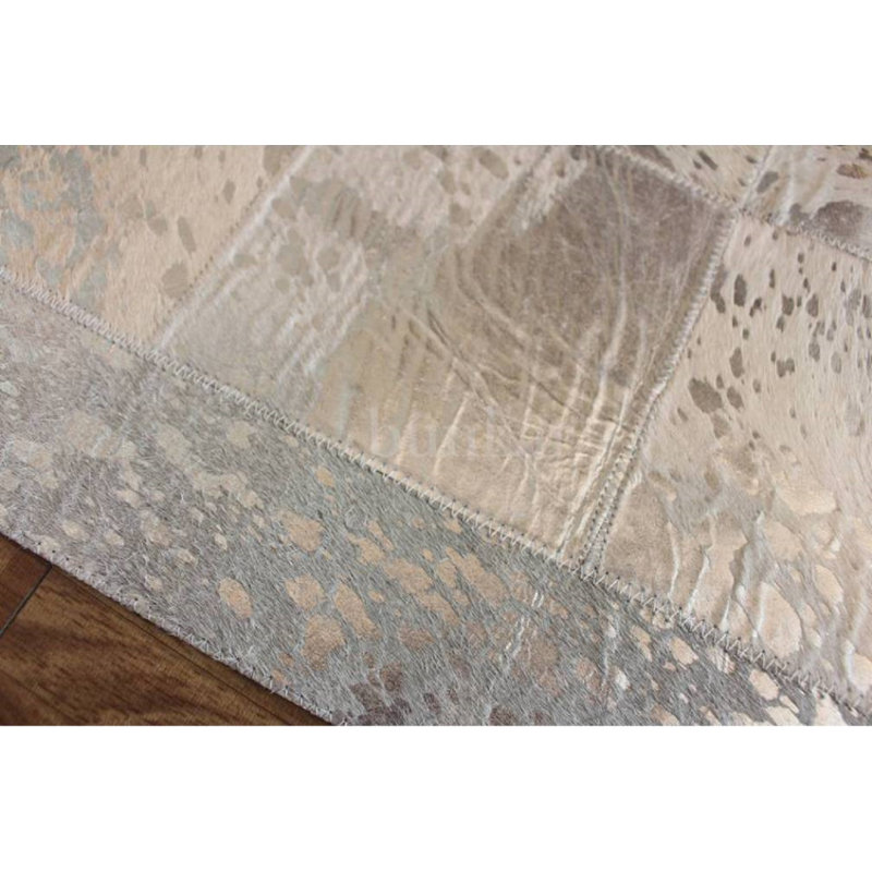 Mckinney Patchwork Cowhide Hand Woven Area Rug, Rectangle 120 x 180cm