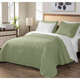 Lightweight Microfiber Reversible 3 Piece Coverlet / Bedspread Set