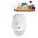 51" Streamline Soaking Glossy White Freestanding Tub and Tray With Internal Drain