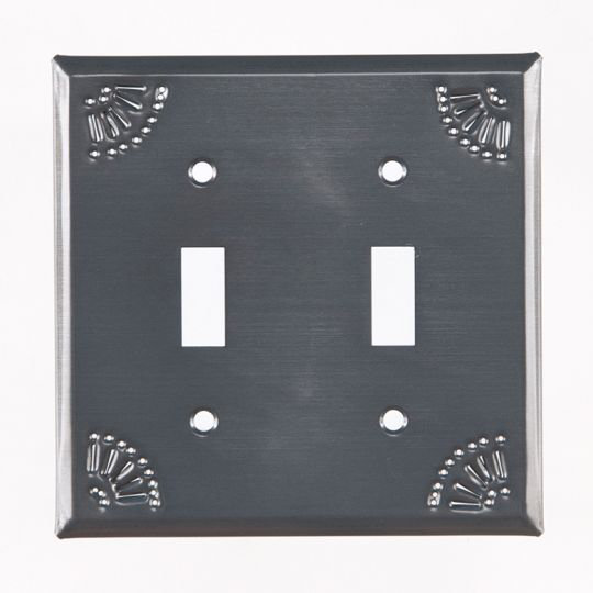 2 - Gang Toggle Light Switch Standard Wall Plate, Country Tin