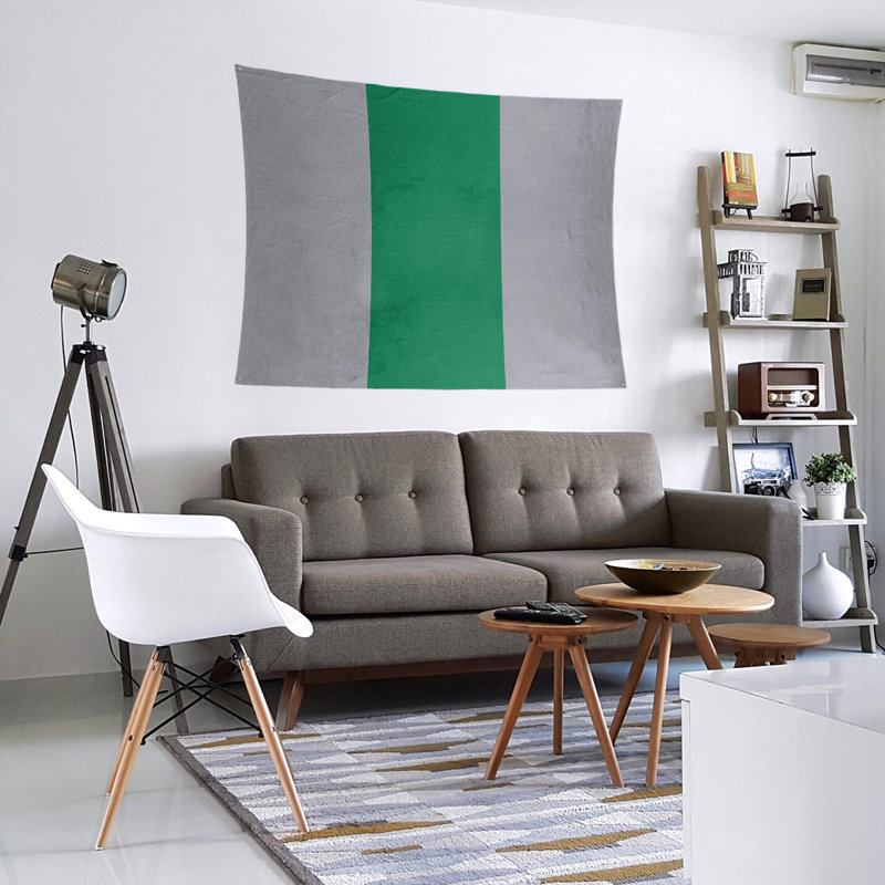 Tapisserie de polyester Vancouver, H 68 po x l 80 po, Gris froid / vert / gris froid