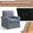 Hedwige 33" W Modern Soft Wide Upholstered Striped Swivel Arm Accent Chair-1085024321