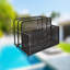 Serviteur de piscine en rotin PE noir avec double couche noire-891537736
