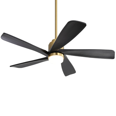 Sofucor 52" 5-Solid Blade Smart Modern Ceiling Fan with LED Light，Remote