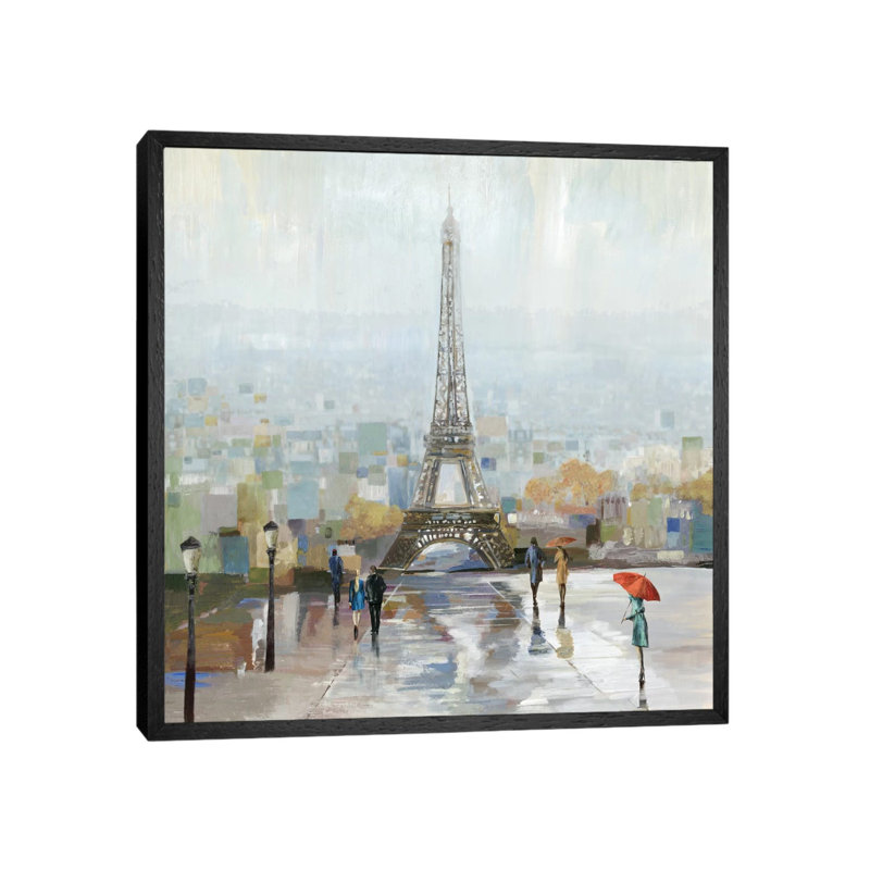 Paris by Allison Pearce - Painting on Canvas, 93.98 cm H x 93.98 cm W, Black Framed Canvas