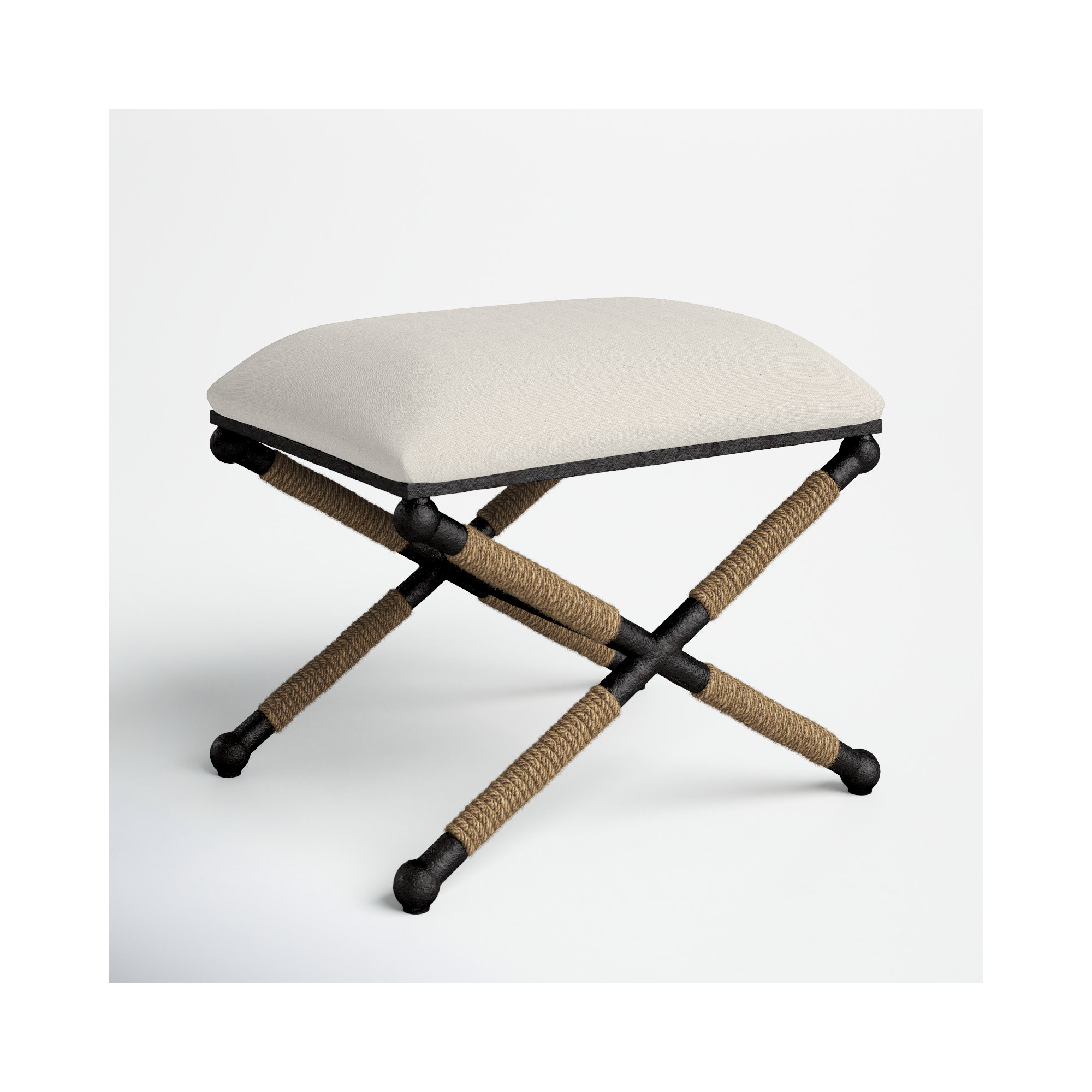 Cherise Accent Stool, Oatmeal Basketweave