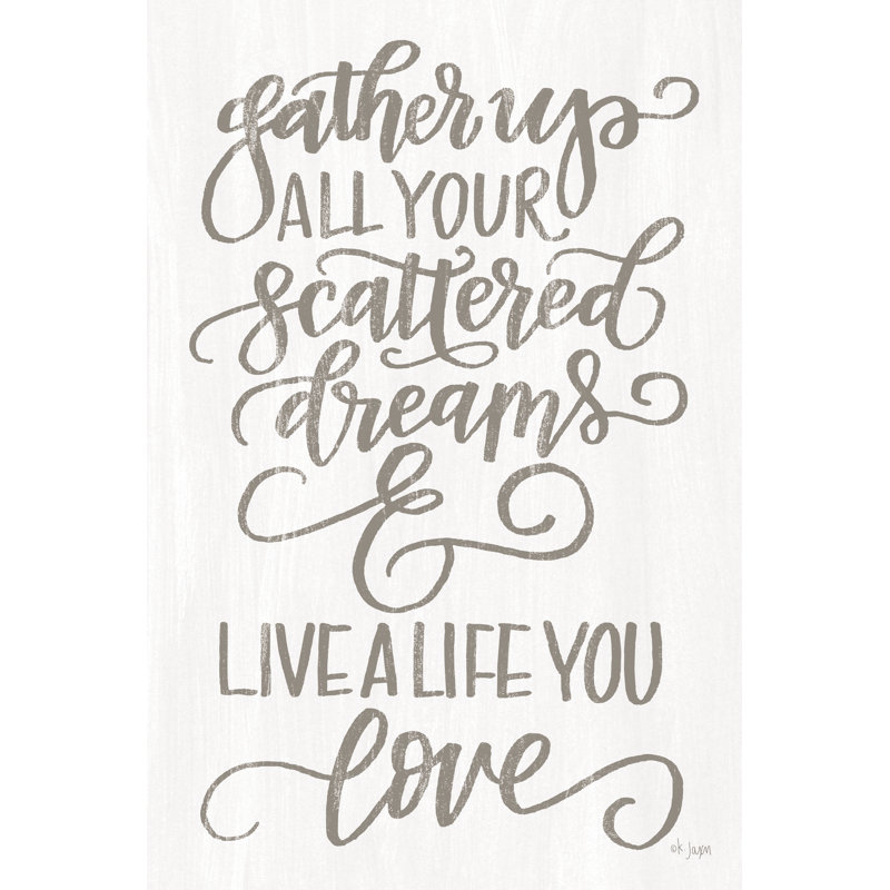 «Live a Life You Love» par Jaxn Blvd. - Imprimé, H 18 po x l 12 po, Papier avec cadre simple argenté, Yes