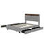 Lit plateforme tapissier double avec tête de lit, gigogne simple et 2 tiroirs-1081294768