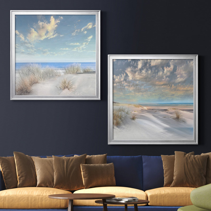 «Smooth Sands I», ensemble de 2 reproductions de photos, H 17,5 po x l 35 po, Toile encadrée, Silver