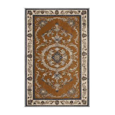 Machine Washable French Brown Area Rug