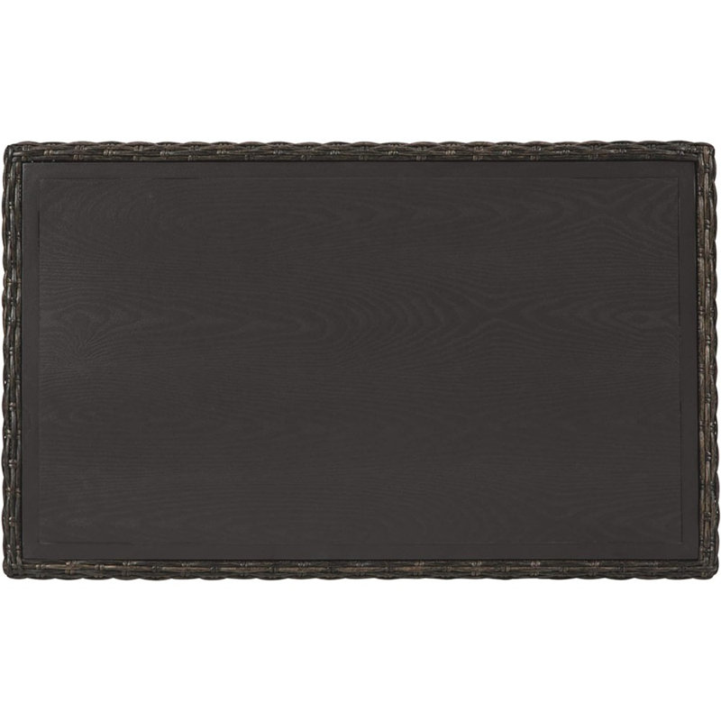 Brown Wicker and Aluminum Rectangular Outdoor Coffee Table