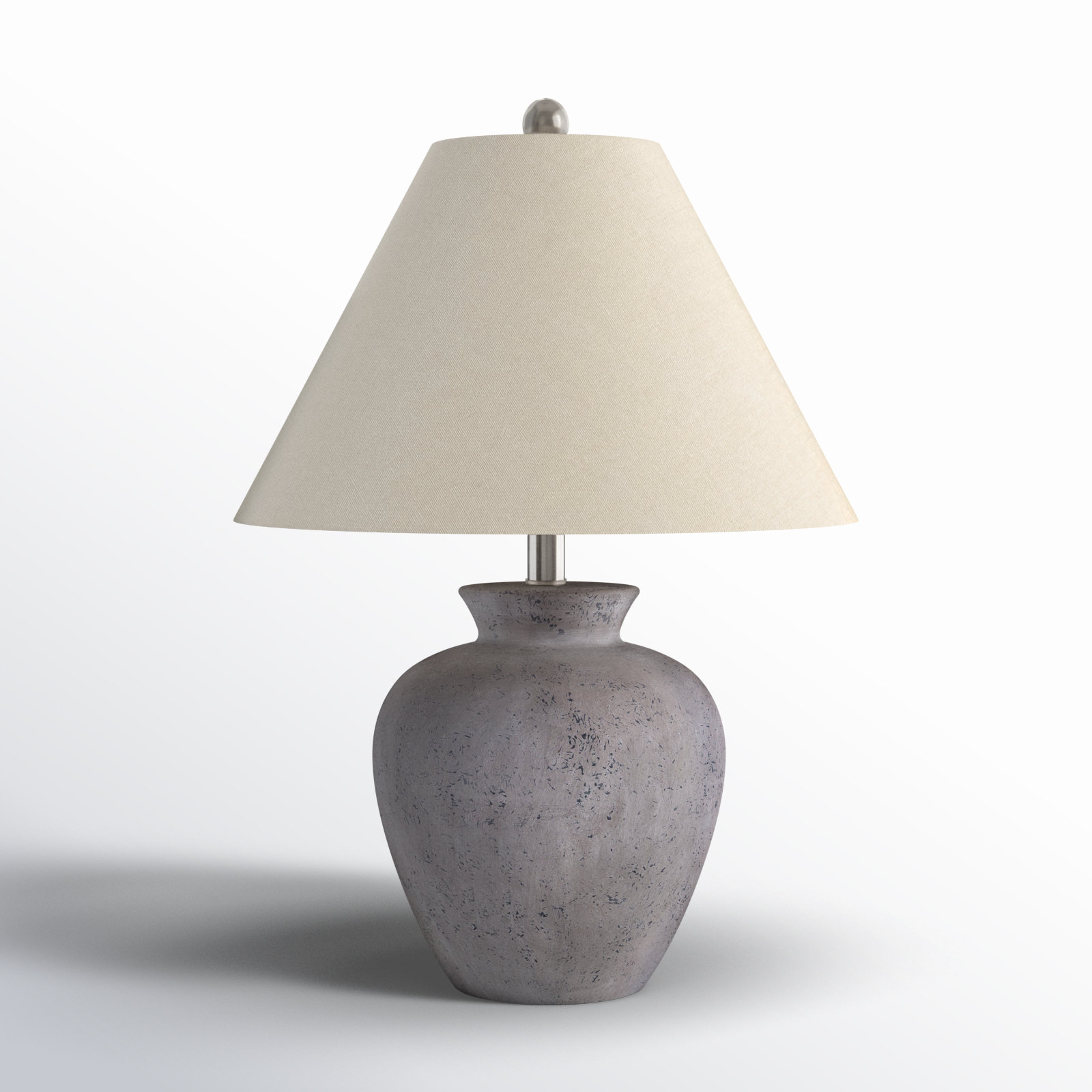 Calico Table Lamp, Gray Finish / Natural Shade