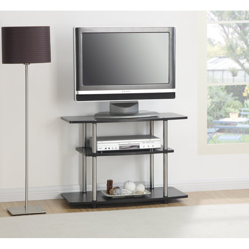 Meuble télé pour téléviseur de 32 po ou moins Edwin, Espresso / Argent