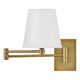 Janis Single Light Steel Dimmable Plug-in Swing Arm Sconce