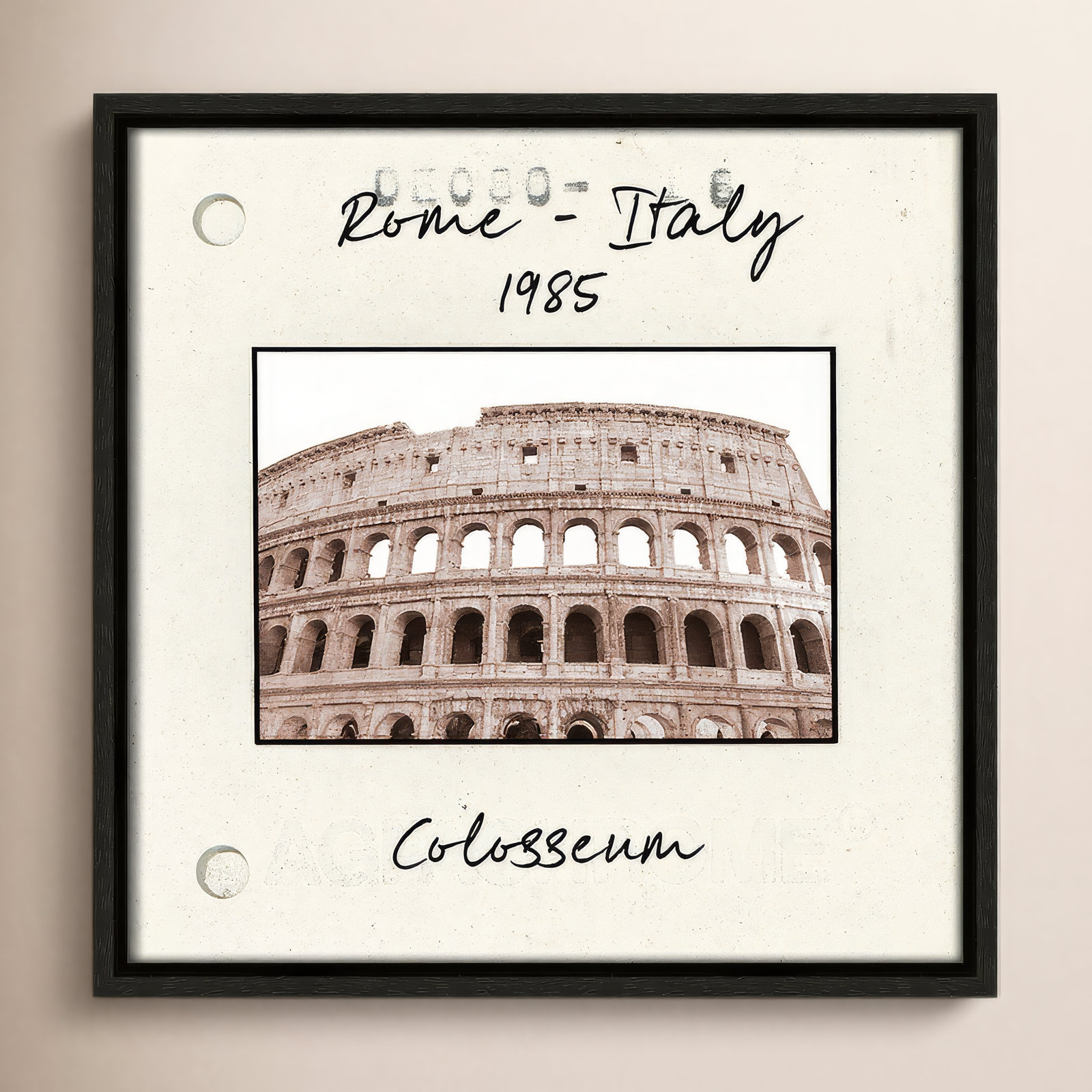 Rome, Italy - Colosseum Print by Natalie Carpentieri, Espresso Floater Framed Canvas, 13.5" H x 13.5" W x 2" D