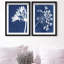 Cyan Flowers Set Shadowbox Floral & Botanical Print by Oliver Gal, Black Frame, 10 x 15-781359210-781359222