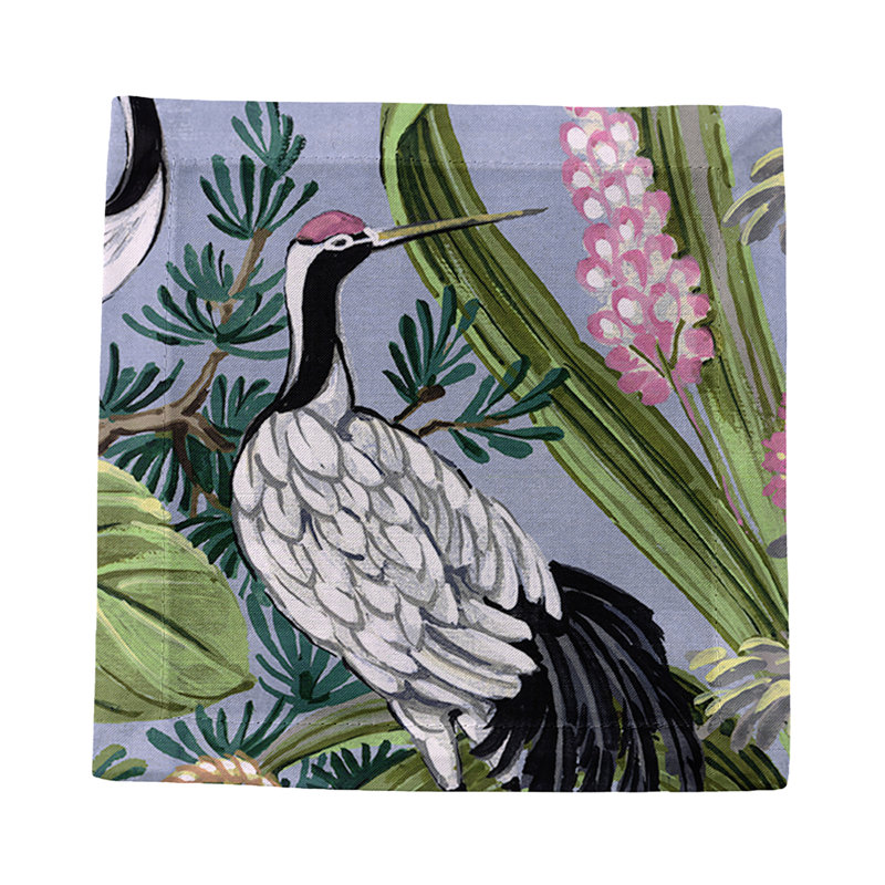 Summer Palace Cotton Sateen Cocktail Napkins, Pink Gray