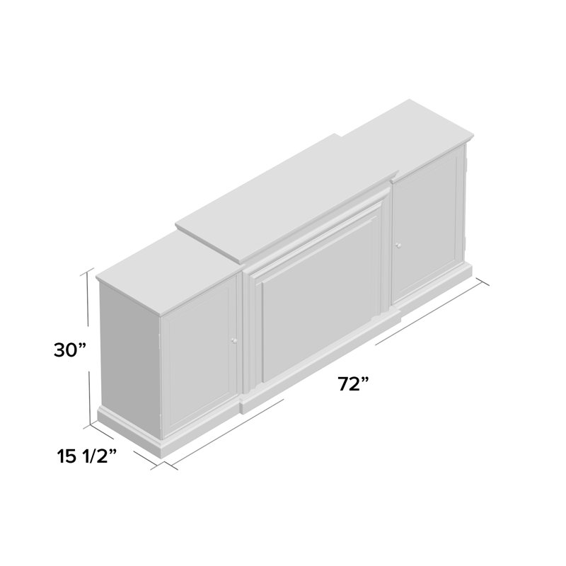 Frederick 72'' TV Stand with Fireplace, White