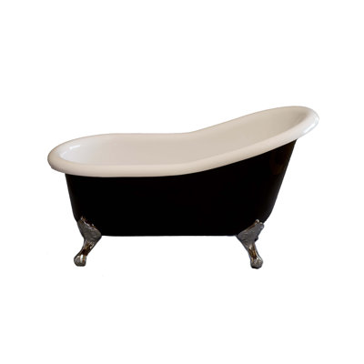 The Tuxedo 5' Single Slipper Clawfoot Acrylic Tub with 7-Inch Deck Mount Faucet Holes Strom Living