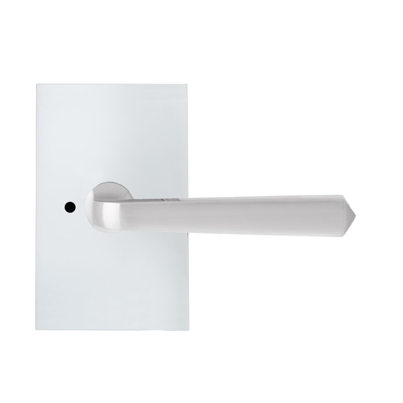 Bravura 904S-8 Privacy Memphis Lever on Rectangular Contemporary Rose in Oil Rubbed Bronze, Satin Nickel