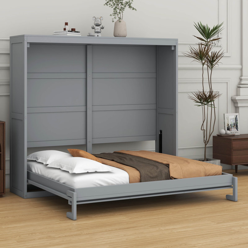 Multi-Functional Murphy Wall Bed - Space-Saving Design, Gray, Full